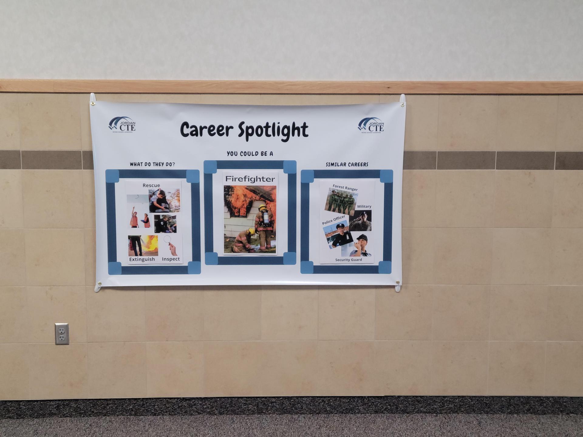 Career Spotlight poster on a wall